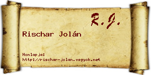 Rischar Jolán névjegykártya
